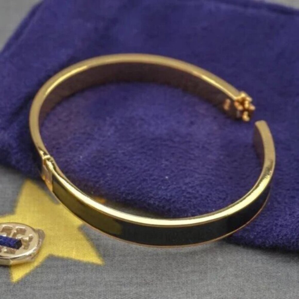 Tory Burch Kira Enamel 7mm Bracelet Bangle in Black (Brand New) Medium - Picture 6 of 8